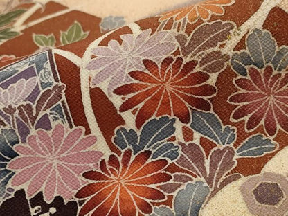平和屋着物■訪問着　遠山花文　暈し染め　金彩　正絹　逸品　AABI8299st