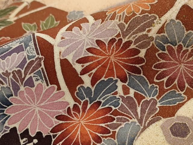 平和屋着物■訪問着　遠山花文　暈し染め　金彩　正絹　逸品　AABI8299st