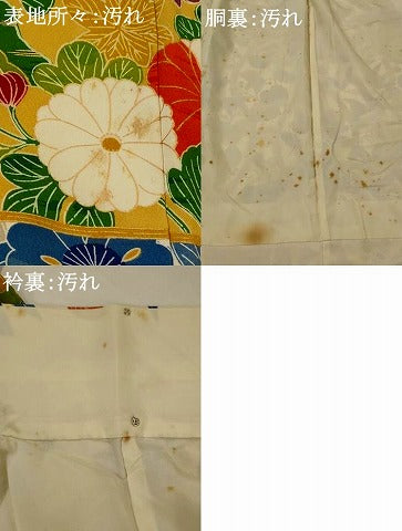 平和屋着物■豪華振袖　駒刺繍　草花文　金彩　正絹　逸品　AABI8302st