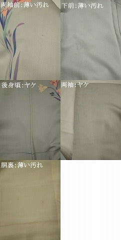 平和屋着物■訪問着　手描き　草花文　暈し染め　正絹　逸品　AABI8303st
