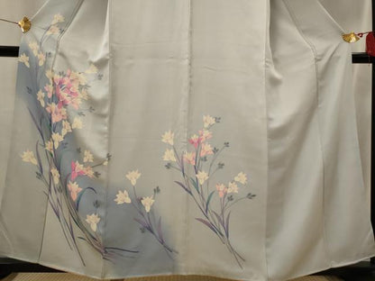平和屋着物■訪問着　手描き　草花文　暈し染め　正絹　逸品　AABI8303st