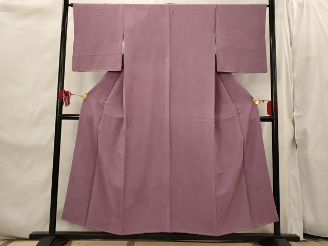 平和屋着物■上質な色無地　草花地紋　京紫色　正絹　逸品　AABI8310st