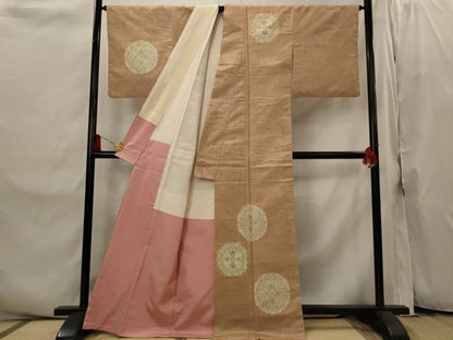 平和屋着物■訪問着　紬地　正倉院花文　正絹　逸品　AABI8312st