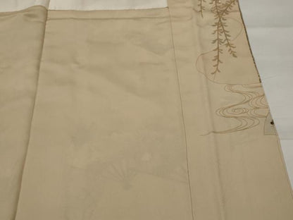 平和屋着物■豪華色留袖　駒刺繍　流水地紙花松文　金彩　正絹　逸品　AABI8315st