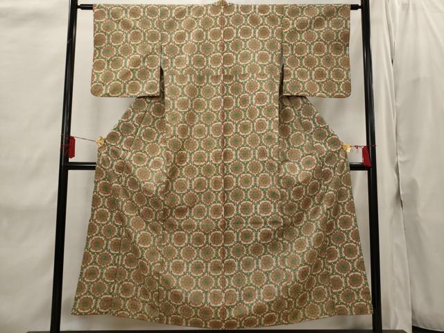 平和屋着物■本場染大島紬　花尽くし　正絹　逸品　AABI8317st