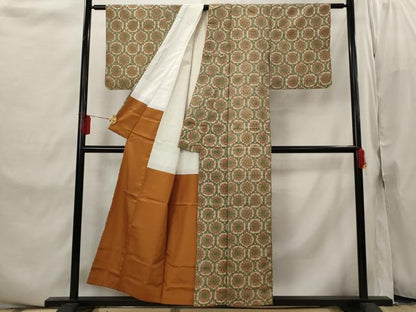 平和屋着物■本場染大島紬　花尽くし　正絹　逸品　AABI8317st