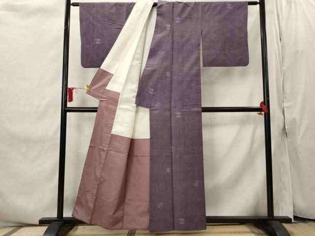 平和屋着物■上質な紬　琉球絣文様　正絹　逸品　AABI8319st