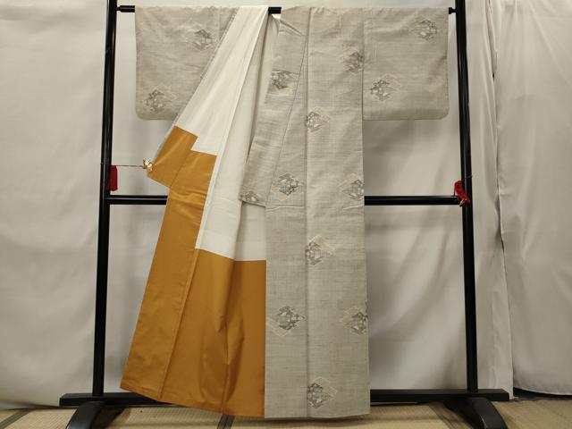 平和屋着物■上質な紬　亀甲絣　松皮菱花文　正絹　逸品　AABI8320st