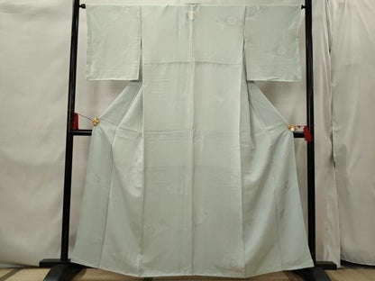 平和屋着物■上質な色無地　吉祥切嵌地紋　秘色色　正絹　逸品　未使用　AABI8322st