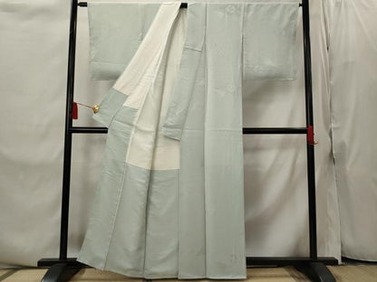 平和屋着物■上質な色無地　吉祥切嵌地紋　秘色色　正絹　逸品　未使用　AABI8322st