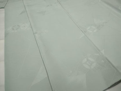 平和屋着物■上質な色無地　吉祥切嵌地紋　秘色色　正絹　逸品　未使用　AABI8322st
