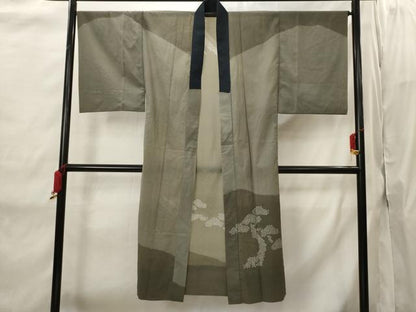 平和屋着物■男性　長襦袢　無双仕立て　枝松文　正絹　逸品　AABI8324st