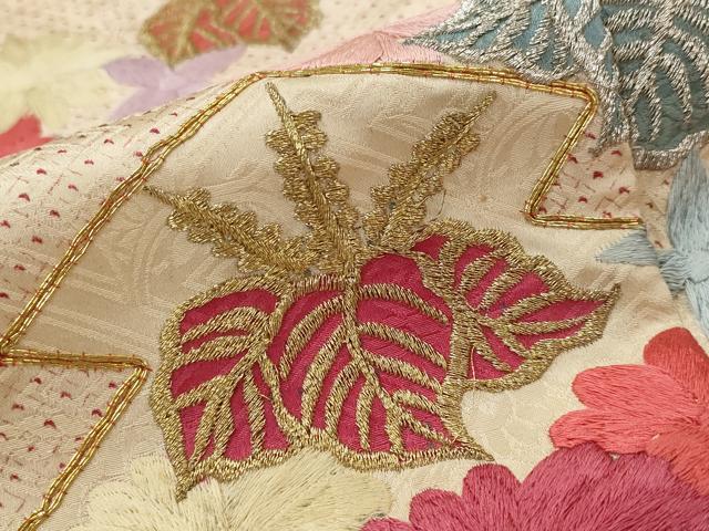 平和屋着物■訪問着　駒刺繍　松皮菱花文　金銀糸　正絹　逸品　AABI8327st