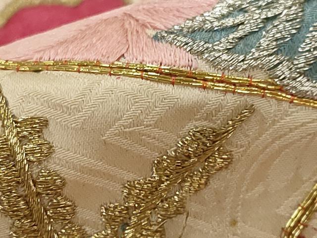 平和屋着物■訪問着　駒刺繍　松皮菱花文　金銀糸　正絹　逸品　AABI8327st