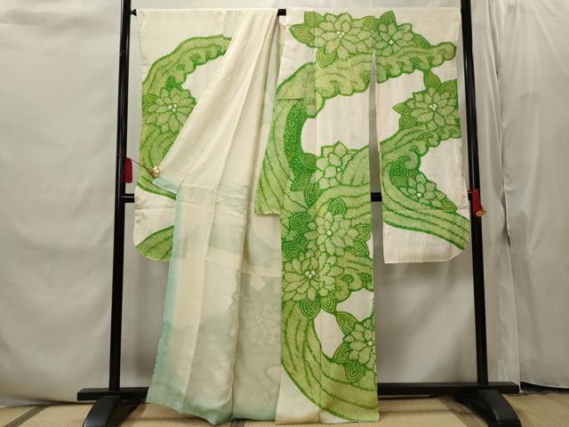 平和屋着物■豪華振袖　絞り　立波花文　正絹　逸品　AABI8328st