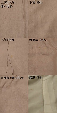 平和屋着物■上質な紬　色無地　薄柿色　正絹　逸品　AABI8330st
