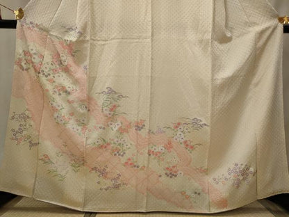 平和屋着物■訪問着　絞り　草花文　金彩　正絹　逸品　AABI8331st