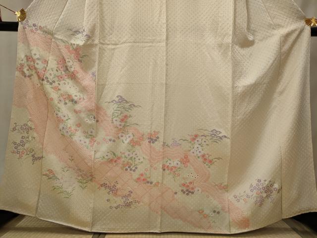 平和屋着物■訪問着　絞り　草花文　金彩　正絹　逸品　AABI8331st