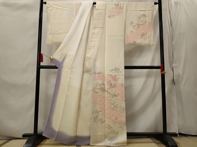 平和屋着物■訪問着　絞り　草花文　金彩　正絹　逸品　AABI8331st