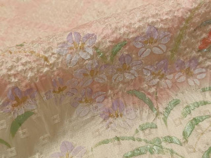 平和屋着物■訪問着　絞り　草花文　金彩　正絹　逸品　AABI8331st