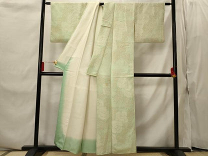 平和屋着物■上質な小紋　絞り　草花文　正絹　逸品　AABI8334st