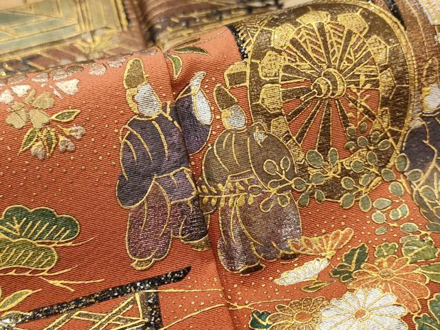 平和屋着物■豪華黒留袖　作家物　人物風景文　暈し染め　金彩　正絹　逸品　AABI8336st