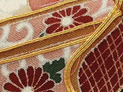 平和屋着物■豪華黒留袖　駒刺繍　御所車花松文　金彩　正絹　逸品　AABI8337st