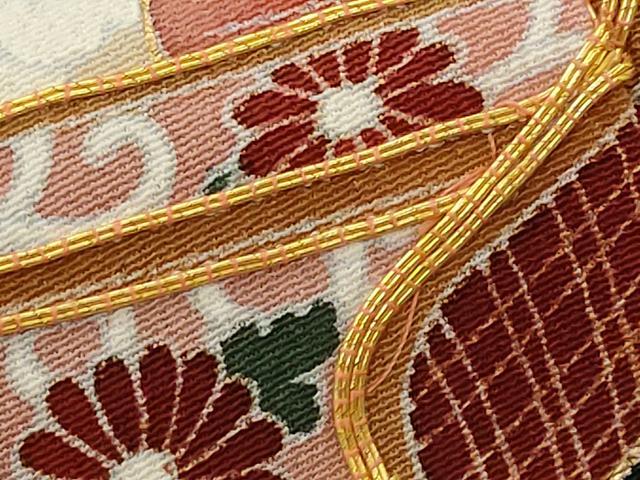 平和屋着物■豪華黒留袖　駒刺繍　御所車花松文　金彩　正絹　逸品　AABI8337st