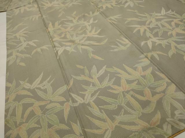 平和屋着物■上質な紬　笹の葉文　正絹　逸品　AABI8340st