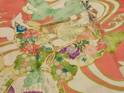 平和屋着物■豪華振袖　駒刺繍　流水舞蝶文　金彩　正絹　逸品　AABI8343st