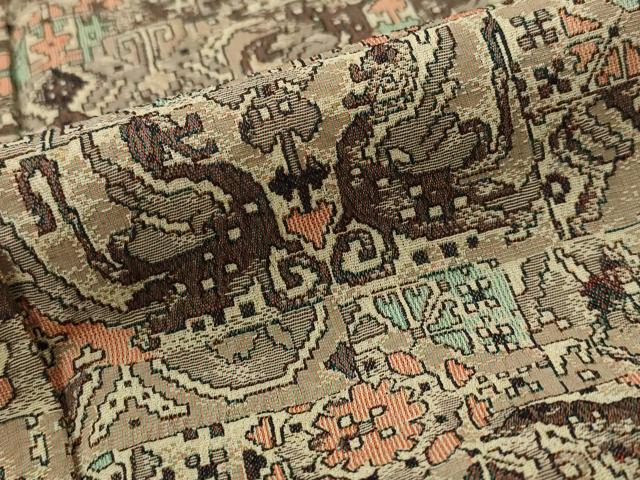 平和屋着物■お召　鳳凰花文　正絹　逸品　AABI8347st