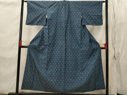 平和屋着物■上質な紬　亀甲柄　正絹　逸品　AABI8348st