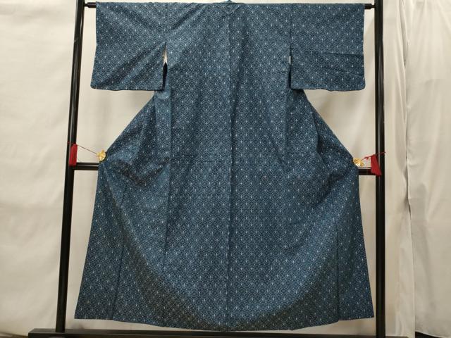 平和屋着物■上質な紬　亀甲柄　正絹　逸品　AABI8348st
