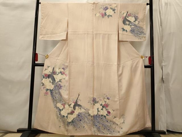 平和屋着物■訪問着　孔雀花文　金彩　正絹　逸品　AABI8350st