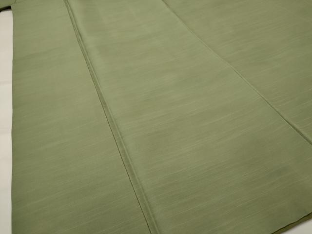 平和屋着物■上質な紬　色無地　鶸茶色　正絹　逸品　AABI8352st