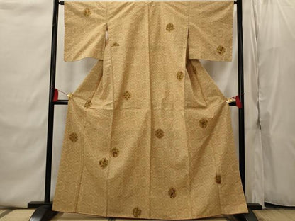平和屋着物■上質な紬　松皮菱花文　正絹　逸品　未使用　AABI8353st