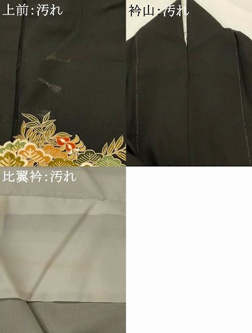 平和屋着物■豪華黒留袖　雪輪花文　金彩　正絹　逸品　AABI8356st