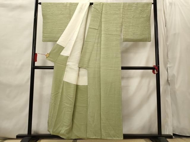 平和屋着物■上質な色無地　流水草花地紋　柳茶色　正絹　逸品　AABI8365st