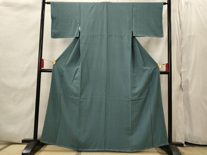 平和屋着物■上質な色無地　七宝地紋　御召茶色　正絹　逸品　AABI8368st