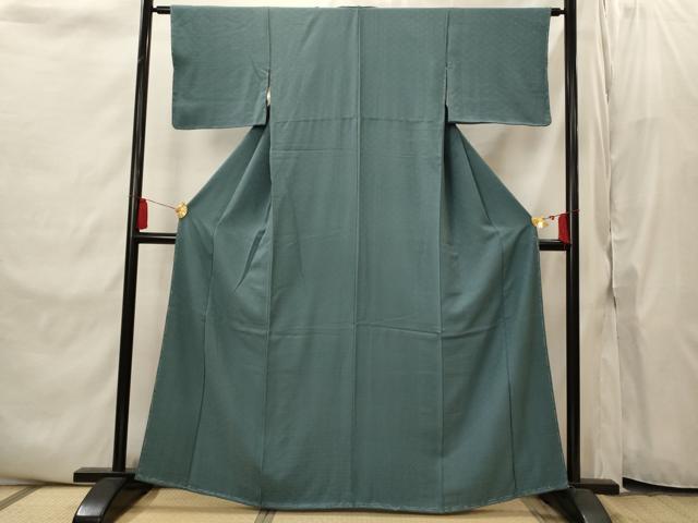 平和屋着物■上質な色無地　七宝地紋　御召茶色　正絹　逸品　AABI8368st