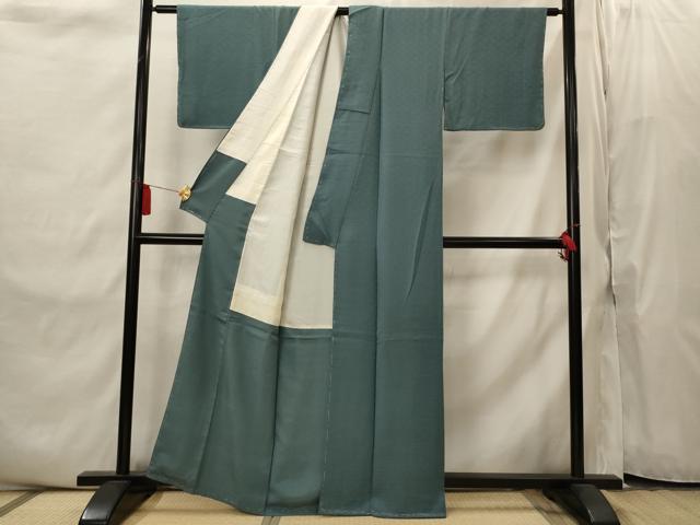 平和屋着物■上質な色無地　七宝地紋　御召茶色　正絹　逸品　AABI8368st