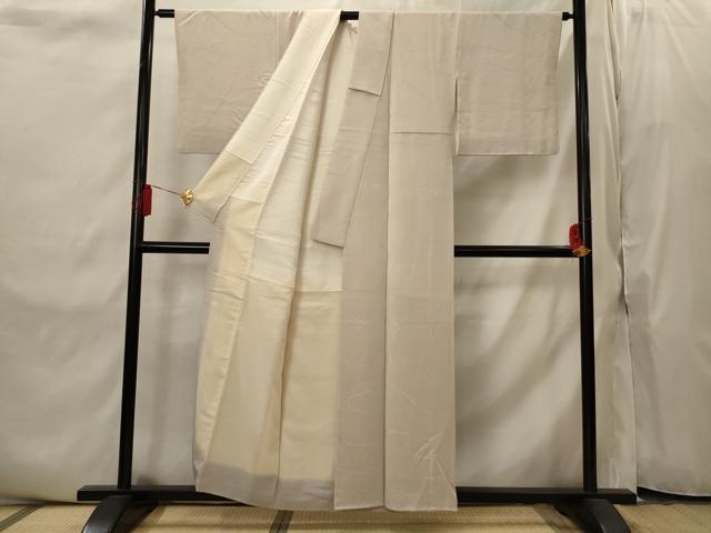 平和屋着物■上質な色無地　流水地紋　灰桜色　正絹　逸品　AABI8369st