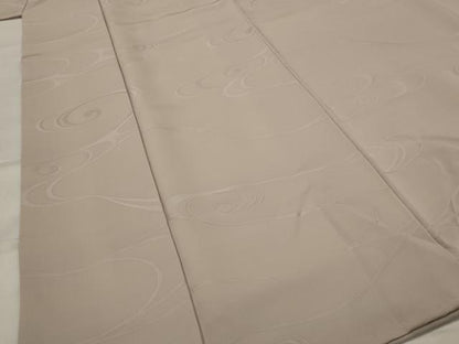 平和屋着物■上質な色無地　流水地紋　灰桜色　正絹　逸品　AABI8369st
