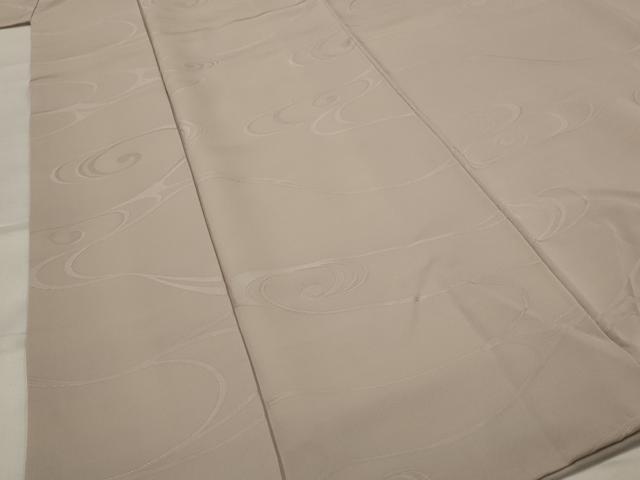 平和屋着物■上質な色無地　流水地紋　灰桜色　正絹　逸品　AABI8369st