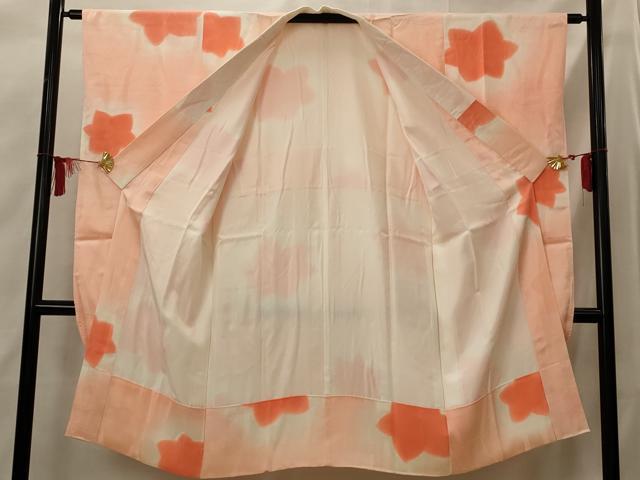 平和屋着物■振袖用長襦袢　袷　楓　暈し染め　正絹　逸品　AABI8375st