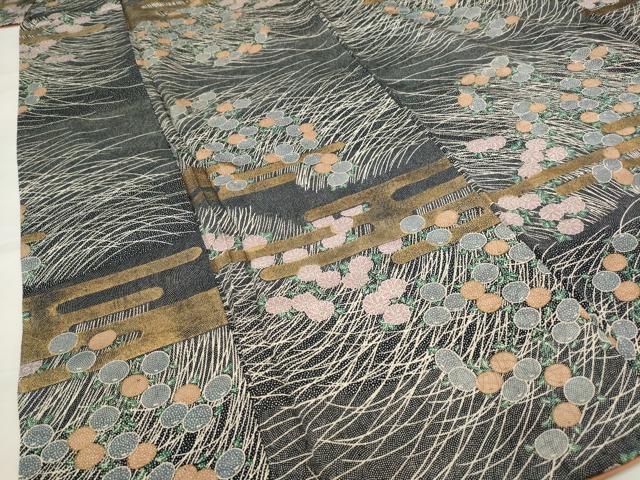 平和屋着物■上質な小紋　エ霞花文　正絹　逸品　AABI8379st