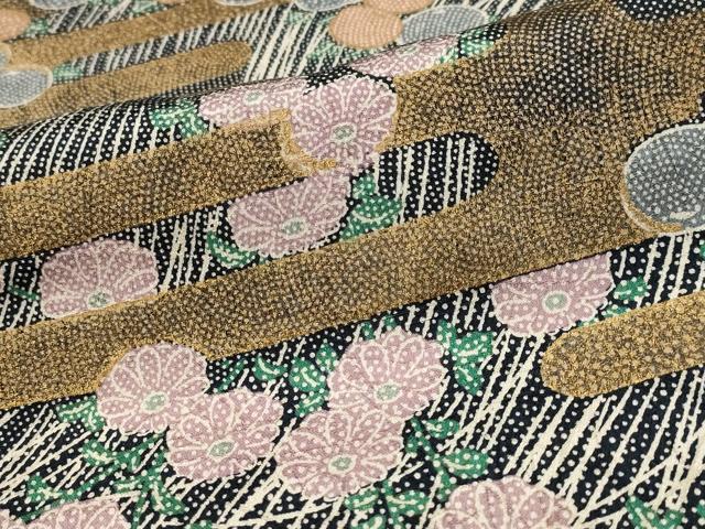 平和屋着物■上質な小紋　エ霞花文　正絹　逸品　AABI8379st
