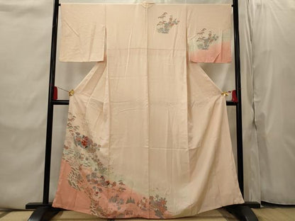平和屋着物■訪問着　風景花文　暈し染め　金彩　正絹　逸品　AABI8381st