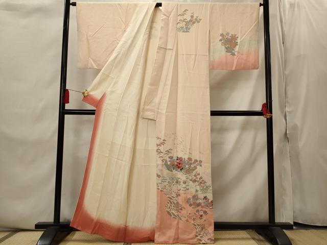 平和屋着物■訪問着　風景花文　暈し染め　金彩　正絹　逸品　AABI8381st