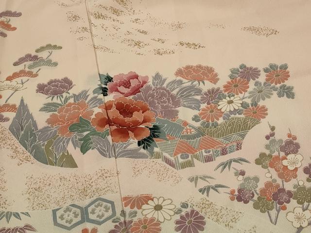 平和屋着物■訪問着　風景花文　暈し染め　金彩　正絹　逸品　AABI8381st